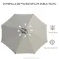 Sombrilla de Jardín Ø295x250 cm con Manivela Parasol Exterior con Mecanismo de Inclinación y Poste Desmontable de Metal para Ter