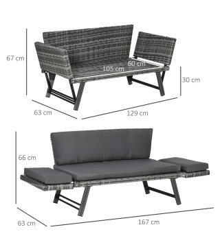 Sofá de Ratán de 2 Plazas