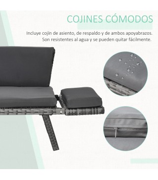 Sofá de Ratán de 2 Plazas