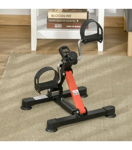 Mini Bicicleta Estática de Ejercicio Pedales Estáticos con Altura y Longitud Ajustables Pantalla LCD Máquina Pedalear de Manos y