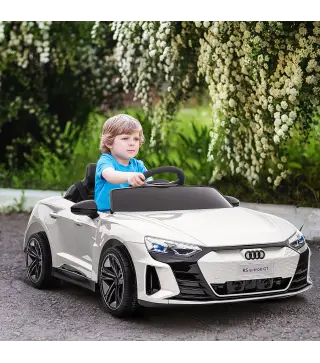 Coche Eléctrico para +3 Años AUDI RS e-tron GT Coche de Batería con Mando a Distancia 103x58x41 cm Blanco