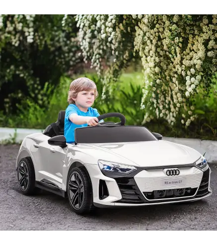 Coche Eléctrico para +3 Años AUDI RS e-tron GT Coche de Batería con Mando a Distancia 103x58x41 cm Blanco