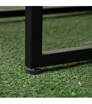 Set de Mesa de Cristal y 2 Sillas de Ratán Sintético con Respaldos Plegables Diseño Anidado con Cojines Natural y Negro