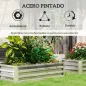 Jardinera Elevada Rectangular de Acero Galvanizado para Cultivar Plantas Flores Hierba 120x60x30,5 cm Plata