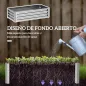 Jardinera Elevada Rectangular de Acero Galvanizado para Cultivar Plantas Flores Hierba 120x60x30,5 cm Plata