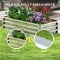 Jardinera Elevada Rectangular de Acero Galvanizado para Cultivar Plantas Flores Hierba 120x60x30,5 cm Plata