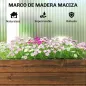 Jardinera Exterior de Madera con Ruedas con Orificio de Drenaje y Tela no Tejida Macetero 60x30x41 cm Marrón Oscuro