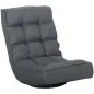 Silla de Suelo Plegable Silla de Lectura Giratoria 360° con Respaldo Ajustable en 5 Posiciones 58x107x79 cm Gris