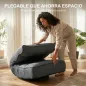 Silla de Suelo Plegable Silla de Lectura Giratoria 360° con Respaldo Ajustable en 5 Posiciones 58x107x79 cm Gris