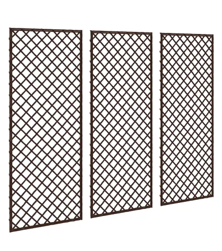 Juego de 3 Enrejados de Jardín de Mimbre Soportes para Plantas Trepadoras con Parte Superior Plana 43x112 cm Natural