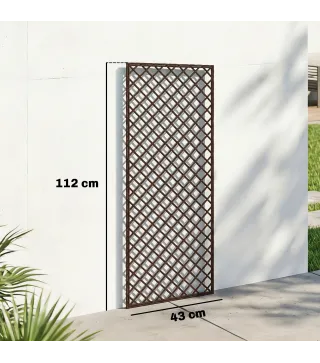 Juego de 3 Enrejados de Jardín de Mimbre Soportes para Plantas Trepadoras con Parte Superior Plana 43x112 cm Natural