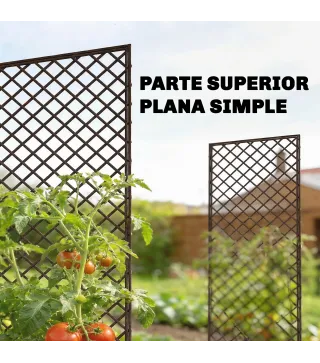 Juego de 3 Enrejados de Jardín de Mimbre Soportes para Plantas Trepadoras con Parte Superior Plana 43x112 cm Natural