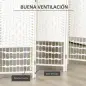 Biombo de 6 Paneles Separador de Ambientes Plegable de Fibra de Papel para Dormitorio Salón 242x170 cm Blanco