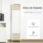 Biombo de 6 Paneles Separador de Ambientes Plegable de Fibra de Papel para Dormitorio Salón 242x170 cm Blanco