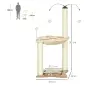 Árbol Rascador para Gatos con Hamaca Postes de Sisal Bolas Colgantes y Múltiples Juegos 53,5x53,5x90 cm Beige