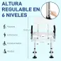 Silla para Ducha Taburete de Ducha Antideslizante con Altura Ajustable y Apoyabrazos Regulable Carga 136 kg