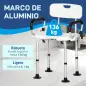 Silla para Ducha Taburete de Ducha Antideslizante con Altura Ajustable y Apoyabrazos Regulable Carga 136 kg
