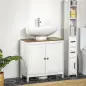Mueble para Debajo del Lavabo Armario Bajo con 2 Puertas Enmarcadas y Estante Ajustable 60x30x60 cm Blanco