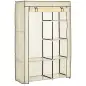 Armario de Tela Plegable Ropero Portátil con 6 Estantes y 1 Barra de Colgar para Dormitorio 103x43x162,5cm Crema Armario de Tela Plegable Ropero Portátil con 6 Estantes y 1 Barra de Colgar para Dormitorio 103x43x162,5cm Crema