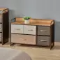 Cómoda para Dormitorio con 5 Cajones Plegables Parte Superior de Madera y Marco Metálico 87,5x29x58 cm Multicolor Cómoda para Dormitorio con 5 Cajones Plegables Parte Superior de Madera y Marco Metálico 87,5x29x58 cm Multicolor