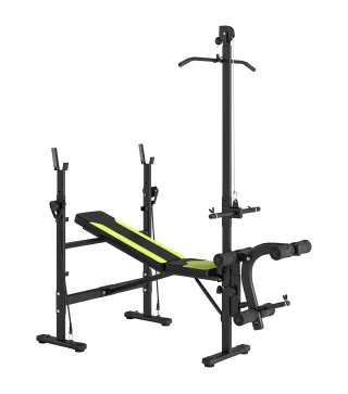 Banco de Pesas Multifuncional Banco de Musculación Reclinable con Altura Ajustable para Fitness Entrenamiento Completo en Gimnas