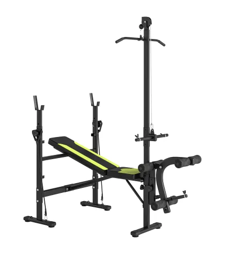 Banco de Pesas Multifuncional Banco de Musculación Reclinable con Altura Ajustable para Fitness Entrenamiento Completo en Gimnas