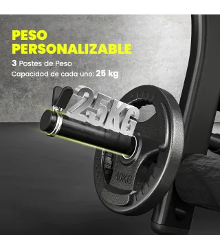 Banco de Pesas Multifuncional Banco de Musculación Reclinable con Altura Ajustable para Fitness Entrenamiento Completo en Gimnas