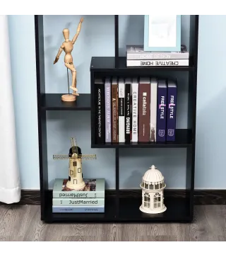 Estantería Moderna Biblioteca Estrecha con 8 Estantes Librería para Salón Dormitorio Estudio 70x24x178 cm Negro