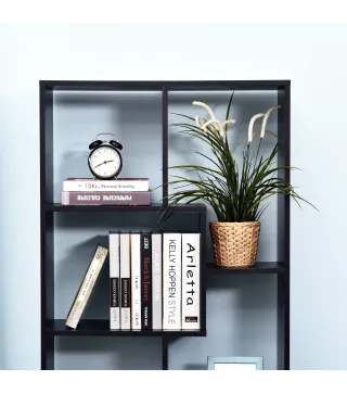 Estantería Moderna Biblioteca Estrecha con 8 Estantes Librería para Salón Dormitorio Estudio 70x24x178 cm Negro