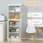 Alacena de Cocina Mueble Auxiliar con 4 Puertas y 5 Estantes Abiertos 60x36x168 cm Blanco