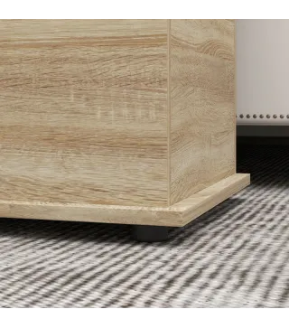 Banco de Almacenaje con Bisagra de Seguridad Estilo Moderno para Pasillo Dormitorio Salón 100x40x40 cm Roble