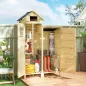 Caseta de Jardín de Madera Armario para Herramientas con Estantes Desmontables y Puertas 106x57x167 cm Madera Natural