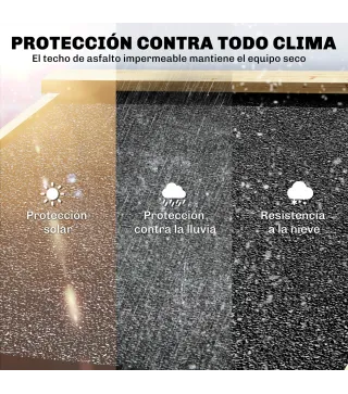 Caseta de Jardín de Madera Armario para Herramientas con Estantes Desmontables y Puertas 106x57x167 cm Madera Natural