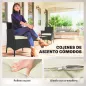 Conjunto Muebles Jardín de Ratán Sintético con Sofá Sillones y Mesa de Vidrio Templado y Cojines Negro y Crema