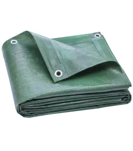 Lona Impermeable Exterior 4x6 m Toldo PE 90 g/m² Protección UV con Ojales Reforzados para Leña Muebles de Jardín Verde