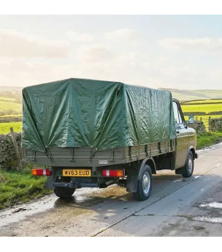 Lona Impermeable Exterior 4x6 m Toldo PE 90 g/m² Protección UV con Ojales Reforzados para Leña Muebles de Jardín Verde