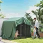 Lona Impermeable Exterior 4x6 m Toldo PE 90 g/m² Protección UV con Ojales Reforzados para Leña Muebles de Jardín Verde