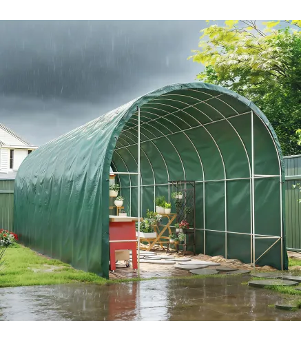 Lona Impermeable Exterior 6x8 m Toldo PE 90 g/m² Protección UV con Ojales Reforzados para Leña Muebles de Jardín Verde