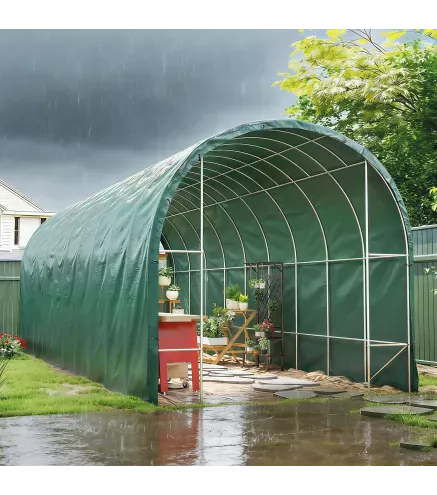 Lona Impermeable Exterior 6x8 m Toldo PE 90 g/m² Protección UV con Ojales Reforzados para Leña Muebles de Jardín Verde