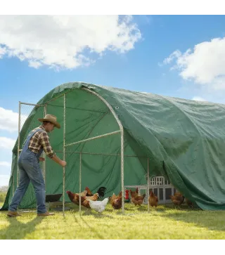 Lona Impermeable Exterior 6x8 m Toldo PE 90 g/m² Protección UV con Ojales Reforzados para Leña Muebles de Jardín Verde