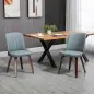 Juego de 2 Sillas de Comedor Modernas con Asiento Tapizado en Cuero Sintético y Patas de Madera 47,5x57x85cm Gris Juego de 2 Sillas de Comedor Modernas con Asiento Tapizado en Cuero Sintético y Patas de Madera 47,5x57x85cm Gris