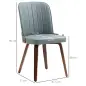 Juego de 2 Sillas de Comedor Modernas con Asiento Tapizado en Cuero Sintético y Patas de Madera 47,5x57x85cm Gris Juego de 2 Sillas de Comedor Modernas con Asiento Tapizado en Cuero Sintético y Patas de Madera 47,5x57x85cm Gris