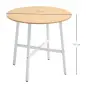 Mesa de Comedor Redonda Mesa de Cocina Moderna para 4 Personas con Patas de Acero para Salón Ø80x76 cm Natural y Blanco
