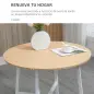 Mesa de Comedor Redonda Mesa de Cocina Moderna para 4 Personas con Patas de Acero para Salón Ø80x76 cm Natural y Blanco
