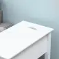Mesa Auxiliar con Tapa Abatible Estante y Orificio para Cables para Salón Cama Dormitorio 60,5x32,5x70 cm Blanco