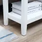 Mesa Auxiliar con Tapa Abatible Estante y Orificio para Cables para Salón Cama Dormitorio 60,5x32,5x70 cm Blanco