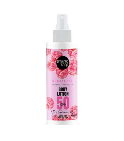 ORGANIC SHOP RASPBERRY LOCION CORPORAL SPF50 150ML