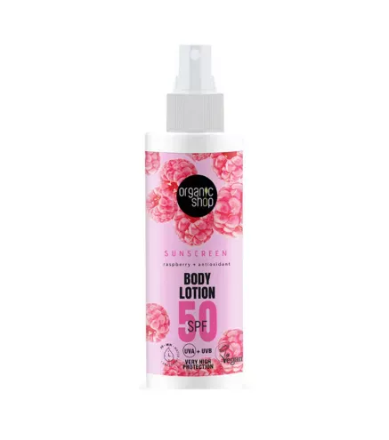 ORGANIC SHOP RASPBERRY LOCION CORPORAL SPF50 150ML
