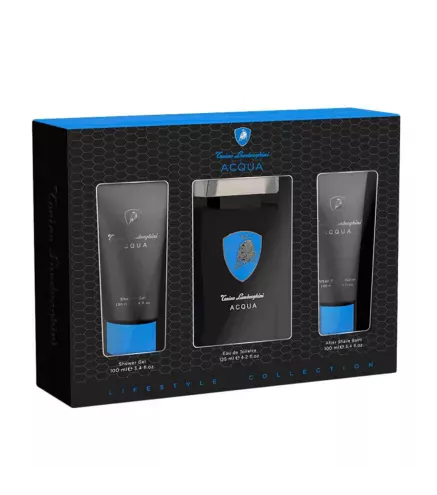 TONINO LAMBORGHINI ACQUA EAU DE TOILETTE 125ML VAPORIZADOR + GEL DE BAÑO 100ML + BALSAMO AFTER SHAVE 100ML