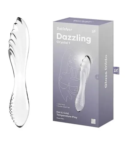 SATISFYER DAZZLING CRYSTAL DILDO HOT & COLD TEMPERATURE PLAY TRANSPARENTE 1UN